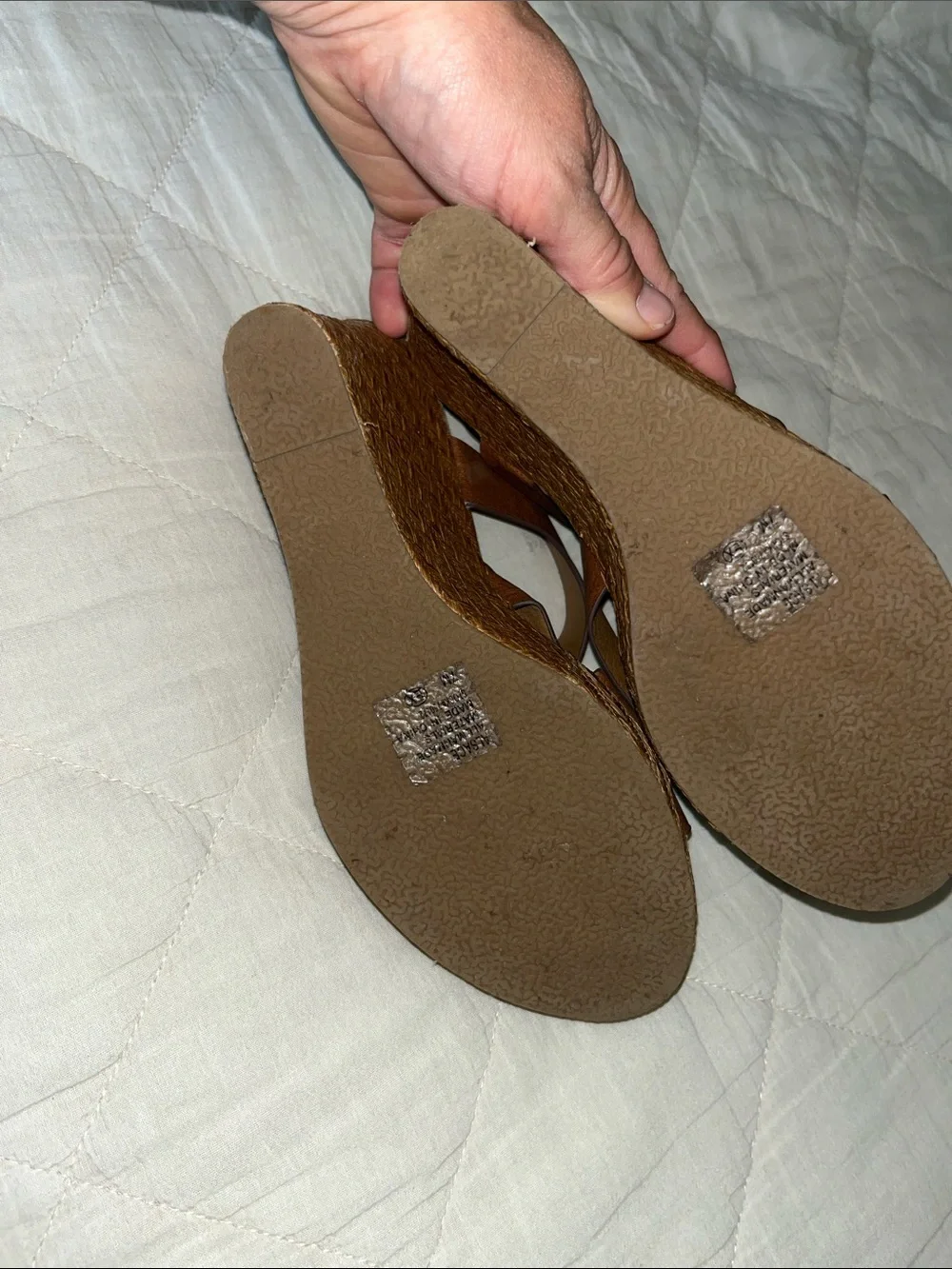 Brown Crisscross Slingback Sandals